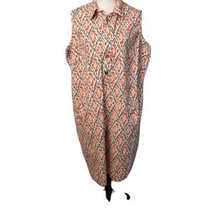 Lands End ikat sleeveless shirt dress